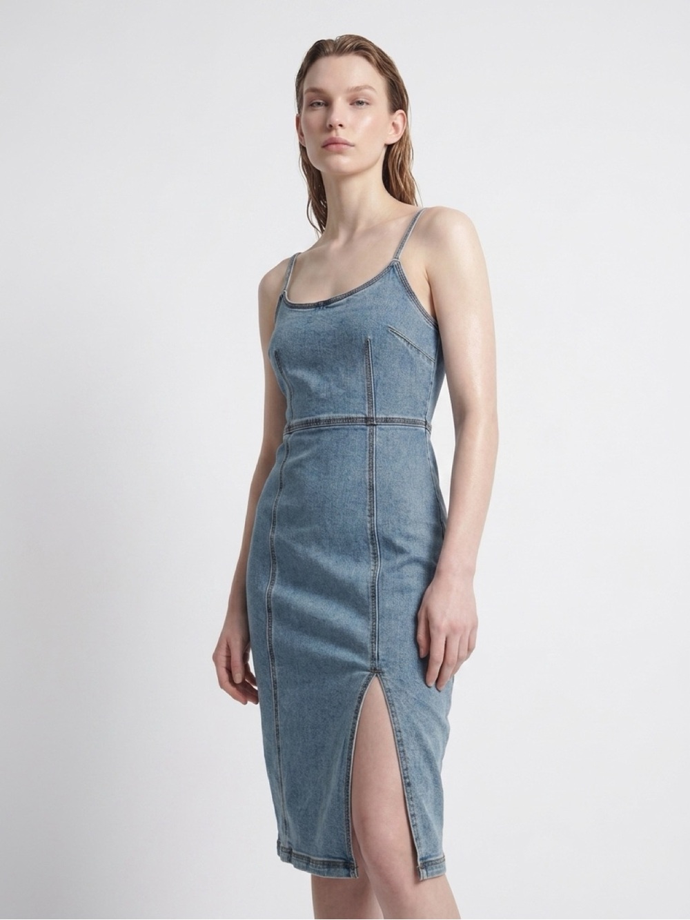 Steve Madden Giselle Denim Midi Dress NWT Size 6